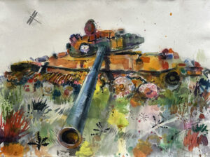 Joe Peragine painting: Hell on Wheels